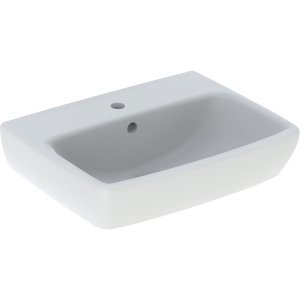 Praustuvas Geberit Selnova Square 45X35 cm, su skyle maišytuvui, su perpylimo anga