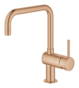 Plautuvės maišytuvasi GROHE Minta U formos, matinio rausvo aukso spalva (Brushed Warm Sunset)