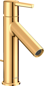 Praustuvo maišytuvas AXOR Starck 100 su svirtiniu (pop-up) dugno vožtuvu, poliruoto aukso spalvos (Polished Gold Optic)