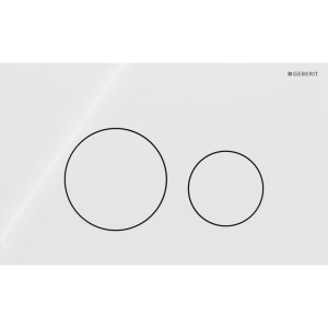 Vandens nuleidimo mygtukas Geberit Sigma40 Round, baltas stiklas