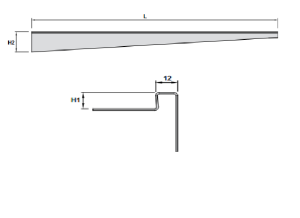 Profilis Shower Step juodas 1490x12.5x36 dešinysis