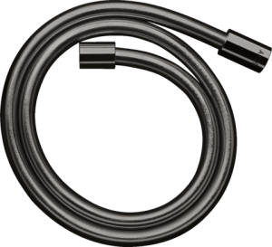 Dušo žarna AXOR ShowerSolutions, 1,25 m, metalo efektas, cilindrinės jungtys, poliruoto juodo chromo spalvos (Polished Black Chrome)