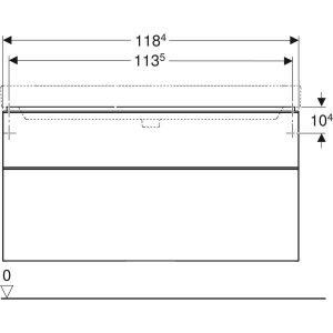 Spintelė praustuvui Geberit Smyle Square 120x47 cm. lavos spalvos