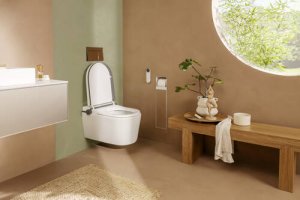 Komplektas WC LavaPura Element S Aqua Helix flush rimless, su soft-close dangčiu, Hygiene effect danga, Smart clean, pakabinamas išmanus unitazas su bide funkcija