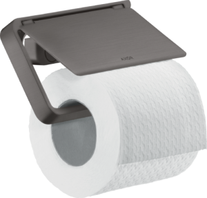 Tualetinio popieriaus laikiklis AXOR Universal Softsquare, šlifuoto juodo chromo spalva (Brushed Black Chrome)