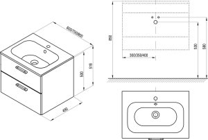 Spintelė praustuvui Ravak Chrome II 700, su baltos spalvos rankenėlėmis