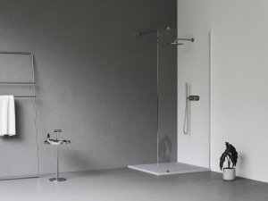 Stacionari dušo sienelė Ravak Walk in Wall 70 cm, blizgiu profiliu, skaidriu stiklu, su laikikliu komplekte
