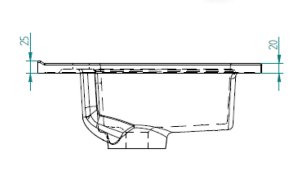 Praustuvas BALTECO Forma 100 cm glazūruotos akmens masės
