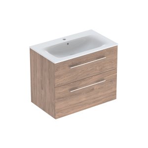 Spintelė Selnova Square su praustuvu  80 cm. Karijos medienos spalvos