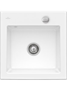 Plautuvė VILLEROY&BOCH Subway 50S montuojama iš viršaus, 2 skylės maišytuvui, baltos spalvos