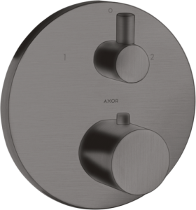 Dekoratyvinė dalis AXOR Uno potinkiniam termostatiniam maišytuvui, 2 funkcijų, šlifuoto juodo chromo spalvos (Brushed Black Chrome)