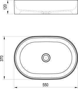 Praustuvas Ravak Ceramic 550 O Slim, 550x370 mm