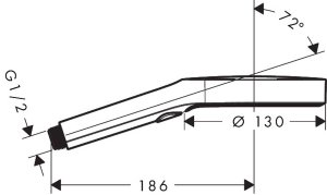 Rankinė dušo galva AXOR ShowerSolutions 130 3jet, šlifuoto nikelio spalvos (Brushed Nickel)