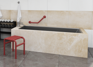 Vonia Sanela, matmenys: 1700x800x460mm, nerūdijančio plieno AISI - 304, su sifonu, įleidžiama