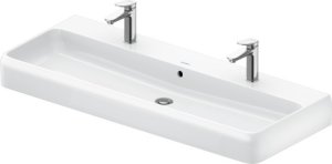 Praustuvas Qatego 1200x470, dvi skylės maišytuvui