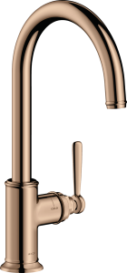 Plautuvės maišytuvas AXOR Montreux 260 su sukiojamu snapu, poliruoto raudono aukso spalvos (Polished Red Gold)