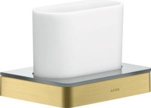 Dantų šepetėlių laikiklis AXOR Universal Softsquare, šlifuoto žalvario spalva (Brushed Brass)