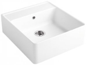 Dalinai įleidžiama plautuvė VILLEROY&BOCH Single-bowl 630x595, dviejų skylių, baltos spavos