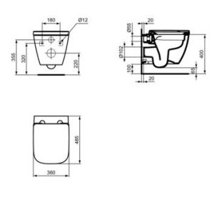 Dangtis WC Ideal Standard I.Life S, soft close