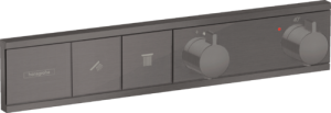 Dekoratyvinė dalis potinkiniam termostatiniam dušo maišytuvui HANSGROHE RainSelect, 2 funkcijos, spalva - šlifuoto juodo chromo