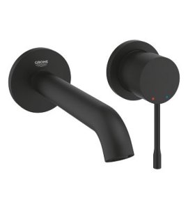 Praustuvo maišytuvas iš sienos GROHE Essence 183mm ilgio, matinės juodos spalvos