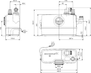 Perpumpavimo stotelė nuotekoms/fekalui Grundfos Sololift2 WC-1; 0,62kW