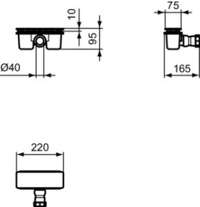 Sifonas dušo padėklui Ideal Standard Ultra Flat, spalva - chromas