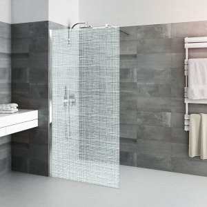 Berėmė dušo sienelė Roth Cariba CI TWF/1200, blizgiu profiliu ir stiklu su ornamentu