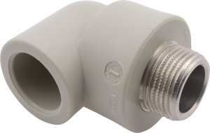 Alkūnė FV-PLAST PPR 90° Dn20 x 1/2" (su metaliniu sriegiu)