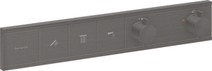 Dekoratyvinė dalis potinkiniam termostatiniam dušo maišytuvui HANSGROHE RainSelect, 3 funkcijos, spalva - šlifuoto juodo chromo