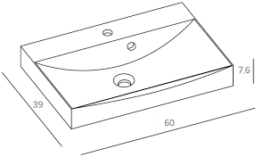 Praustuvas Balteco Ocean 60cm GelCast glazūruota akmens masė