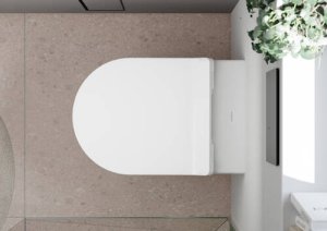 Pakabinamo WC unitazo Hansgrohe EluPura S su AquaHelix Flush nuleidimu, HygieneEffect danga ir plono dangčio su SoftClose+QuickRelease komplektas