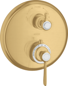 Dekoratyvinė dalis AXOR Montreux termostatiniam potinkiniams maišytuvui, 2 funkcijų, šlifuoto aukso spalvos (Brushed Gold Optic)