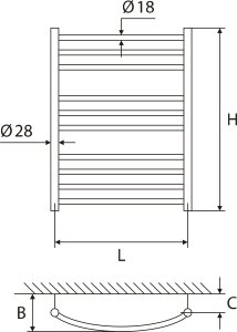 Rankšluosčių džiovintuvas ELONIKA EV1047KL, 655x470 mm, varinis, chromuotas