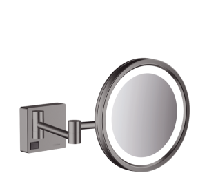 Kosmetinis veidrodis Hansgrohe AddStoris su LED apšvietimu, šlifuoto juodo chromo spalva (Brushed Black Chrome)