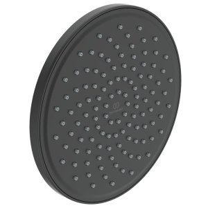 Ideal Standard lietaus dušo galva, Ø 200mm, plastikinė, su silikoniniais purkštukais, apvali, spalva - juoda matinė