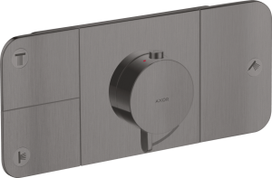Dekoratyvinė dalis AXOR One potinkiniam termostatiniam maišytuvui, 3 fuknkcijų, šlifuoto juodo chromo spalvos (Brushed Black Chrome)