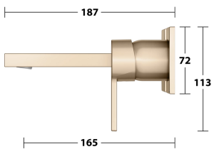 Praustuvo maišytuvas iš sienos Edition11, 2 dalių, snapas 165mm, spalva -  šlifuota bronza (brushed bronze)