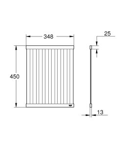 Nuimamos grotelės plautuvei GROHE 450x348, matinio grafito spalva (Brushed Hard Graphite)