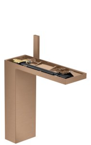 Praustuvo maišytuvas AXOR MyEdition 230 su paspaudžiamu (push-open) dugno vožtuvu,be apdailos, šlifuoto raudono aukso spalvos (Brushed Red Gold)