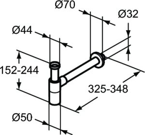Sifonas praustuvui Ideal Standard, juodas matinis