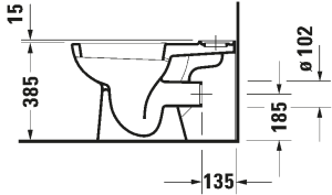 Pastatomas unitazo puodas Duravit D-Code, bakelis į komplektą neįeina