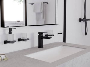 Muilo dozatorius Hansgrohe AddStoris, matinės juodos spalvos