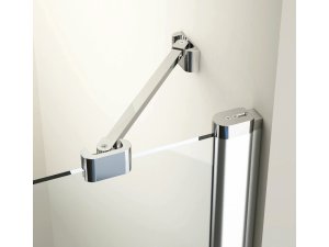 Dušo durys Ravak Chrome CRV2-80, satino spalvos profiliu, skaidriu stiklu