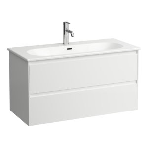 Spintelė su praustuvu Laufen LUA 1000x455x525 mm, 2 stalčiai, spintelės spalva - balta matinė