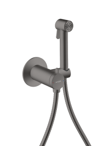 Rankinis bidė dušelis AXOR Bidette Showers 1jet, su laikikliu ir 1,25 m žarna, šlifuoto juodo chromo spalvos (Brushed Black Chrome)