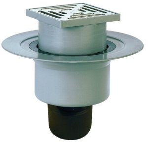 Trapas vidaus patalpoms DN50/75/110 vertikalus su nešvarumų sieteliu 147x147mm/138x138mm.