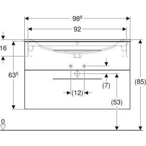 Spintelė Selnova Square su praustuvu 100 cm. Lavos spalvos