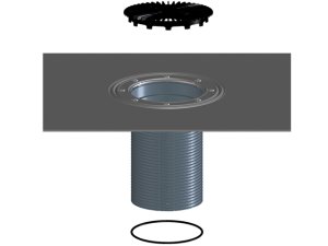 Uždedamas elementas 146mm su bituminiu flanšu, terasiniams trapams HL3100T ir 5100T
