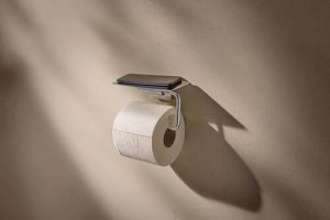 Tualetinio popieriaus laikiklis su lentynėle Hansgrohe AddStoris, chromas